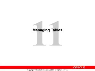 Managing Tables