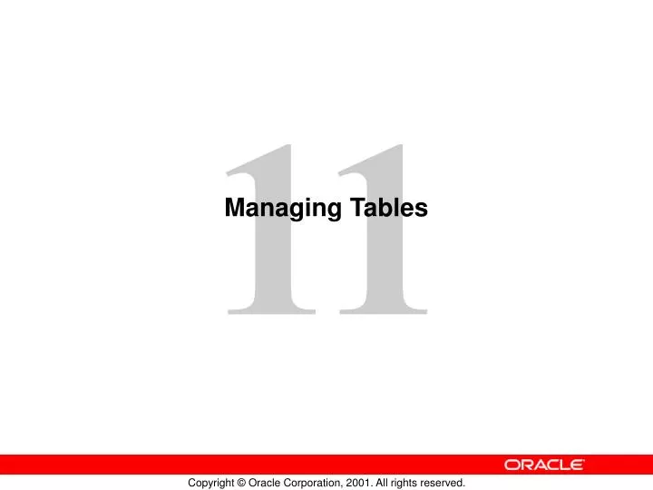 managing tables