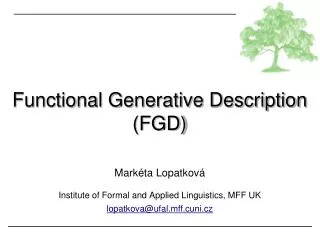 Functional Generative Description (FGD)