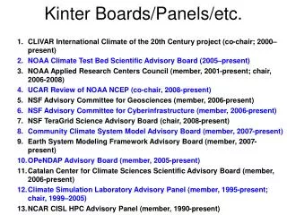 Kinter Boards/Panels/etc.