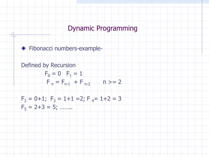 dynamic programming