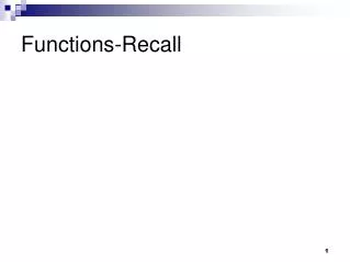 Functions-Recall