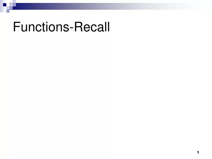 functions recall