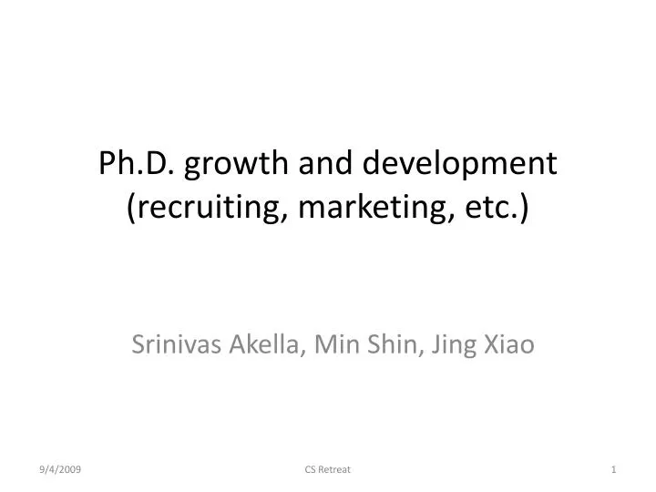 ph d growth and development recruiting marketing etc