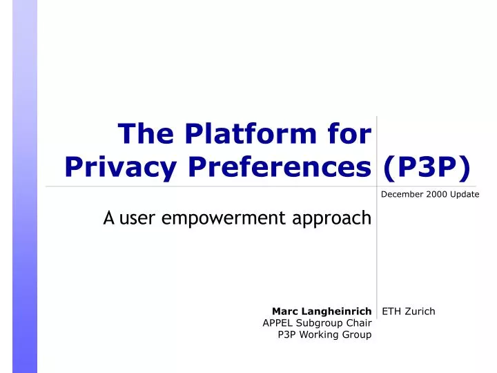 the platform for privacy preferences