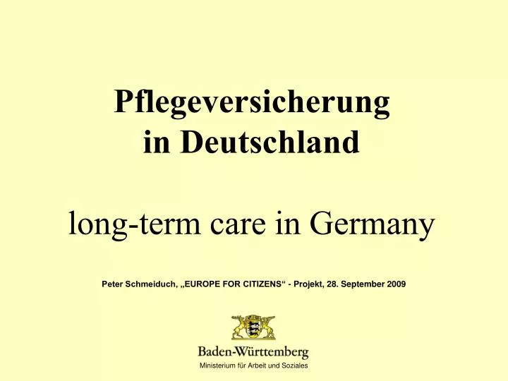 pflegeversicherung in deutschland long term care in germany