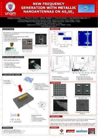 NEW FREQUENCY GENERATION WITH METALLIC NANOANTENNAS ON AS 2 SE 3