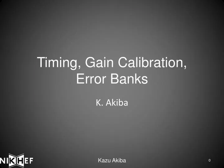 timing gain calibration error banks