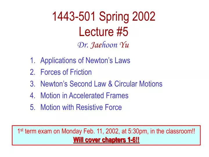 1443 501 spring 2002 lecture 5