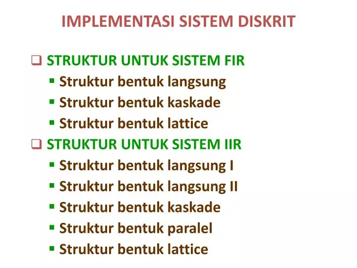 implementasi sistem diskrit