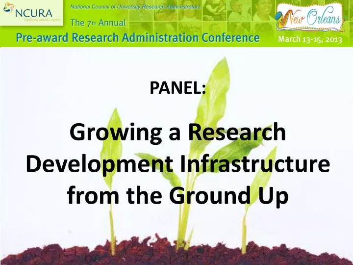panel growing a research development infrastructure from the ground up