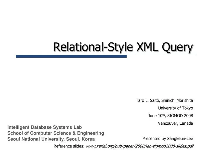 relational style xml query