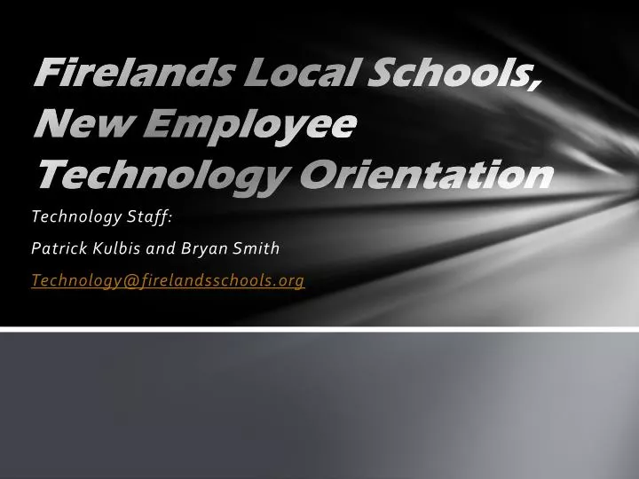 firelands local schools new employee technology orientation