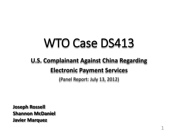 wto case ds413
