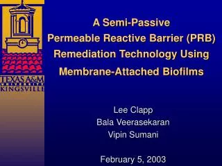 Lee Clapp Bala Veerasekaran Vipin Sumani February 5, 2003