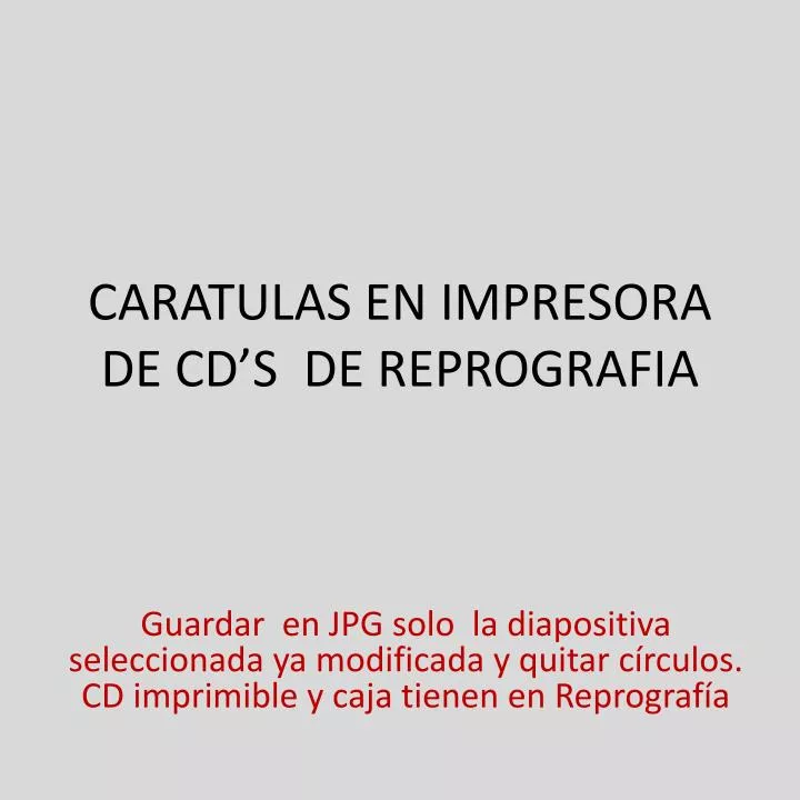 caratulas en impresora de cd s de reprografia