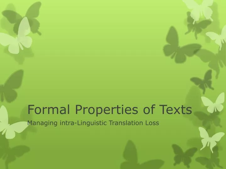 formal properties of texts