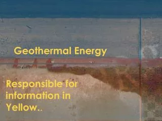 Geothermal Energy