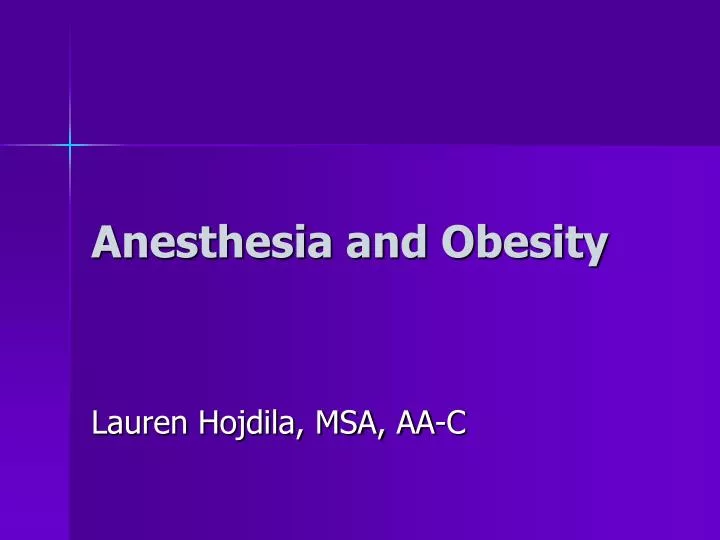anesthesia and obesity