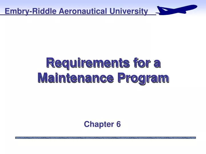 requirements for a maintenance program