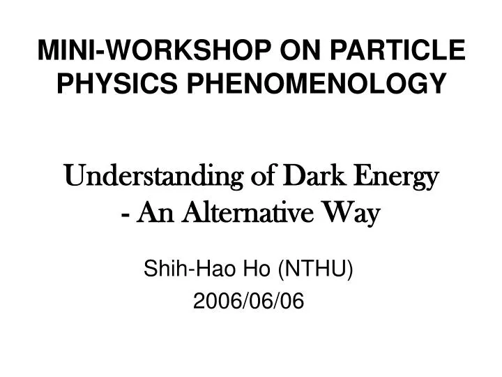 understanding of dark energy an alternative way