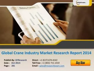 Global Crane Market Size, Industry, Analysis, Share 2014