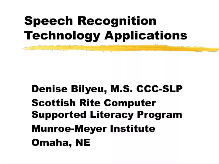 speech recognition technology applications