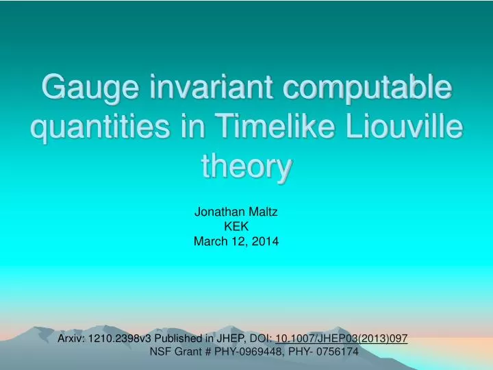 gauge invariant computable quantities in timelike liouville theory