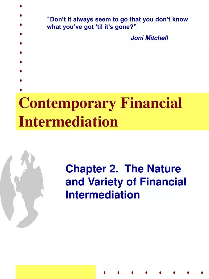 contemporary financial intermediation