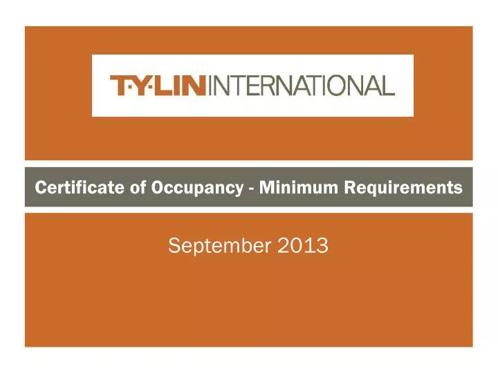 certificate of occupancy minimum requirements
