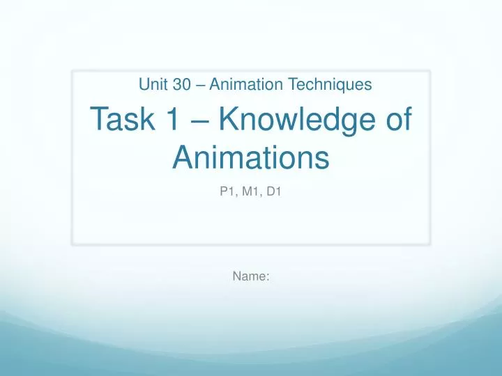 task 1 knowledge of animations
