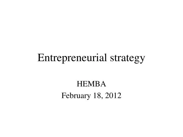 entrepreneurial strategy