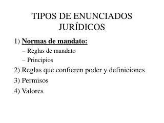 tipos de enunciados jur dicos