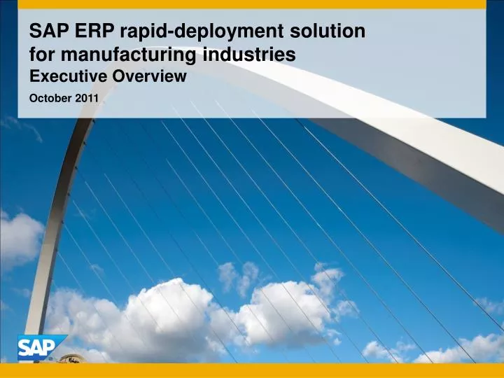 sap erp rapid deployment solution for manufacturing industries executive overview