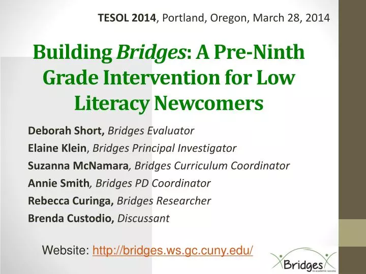 building bridges a pre ninth grade intervention for low literacy newcomers