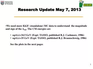 Research Update May 7, 2013