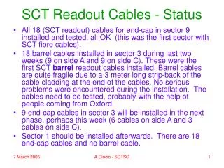 SCT Readout Cables - Status