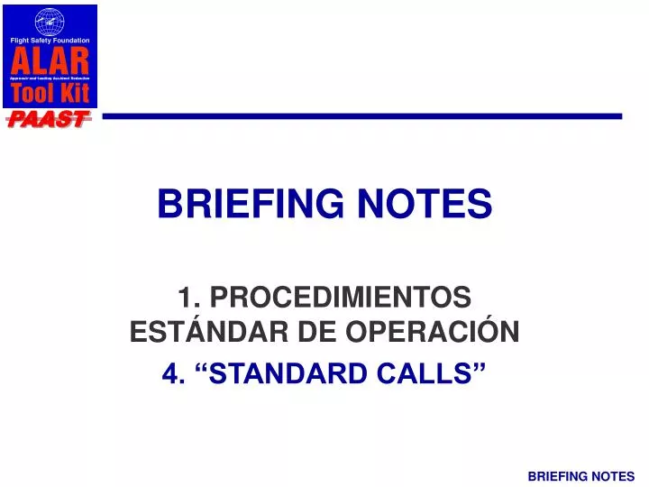 briefing notes