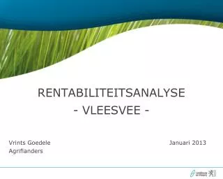 rentabiliteitsanalyse vleesvee
