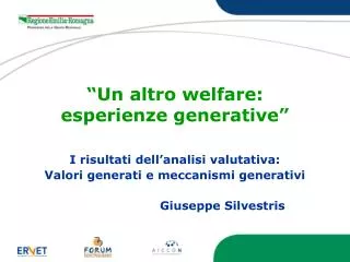 un altro welfare esperienze generative