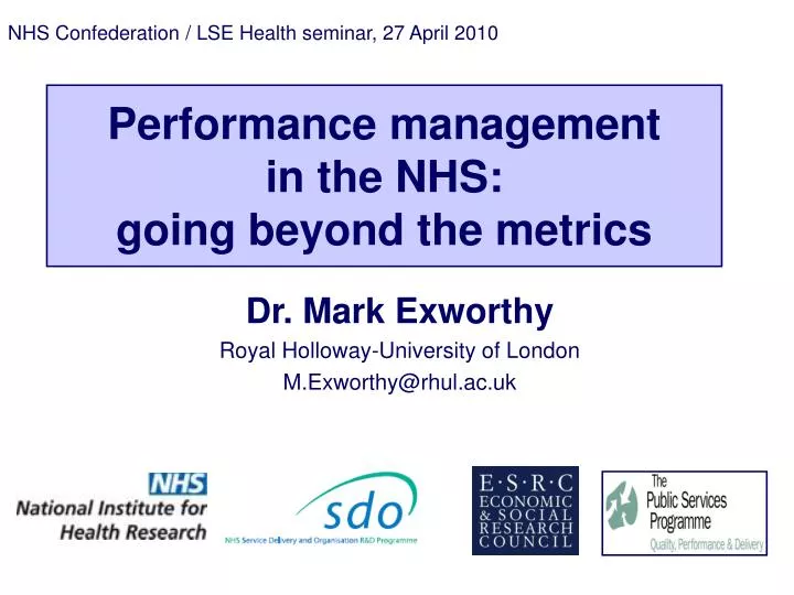 performance management in the nhs going beyond the metrics