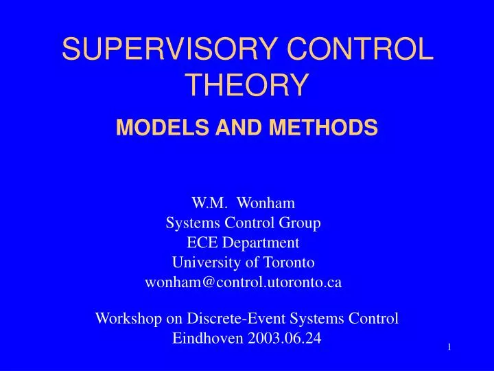 supervisory control theory
