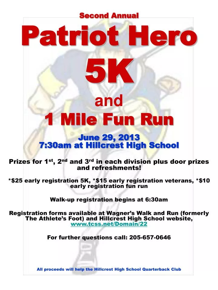 second annual patriot hero 5k and 1 mile fun run