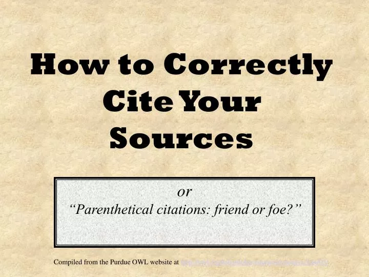 how to correctly cite your sources