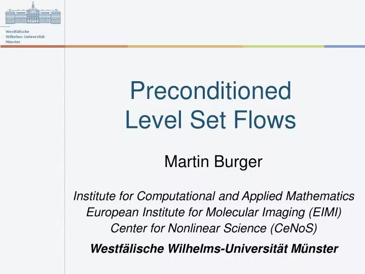 preconditioned level set flows