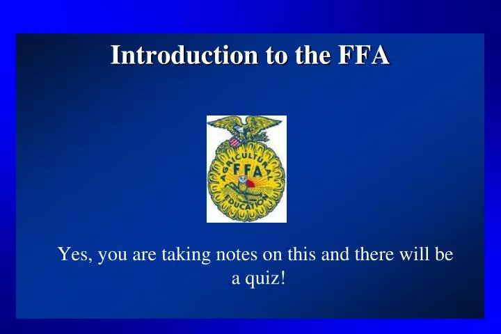 introduction to the ffa