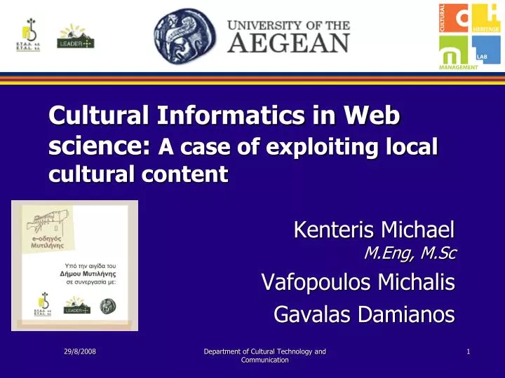 cultural informatics in web science a case of exploiting local cultural content