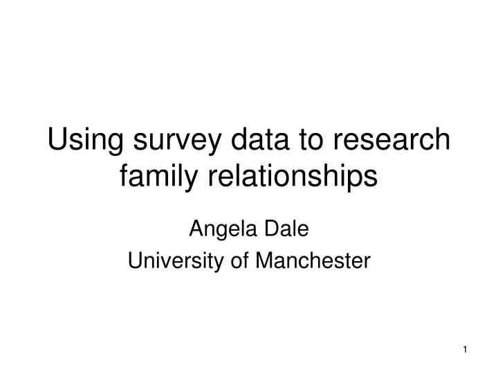 using survey data to research family relationships