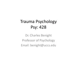 Trauma Psychology Psy : 428