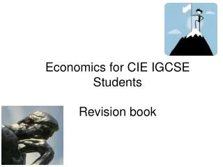 Economics for CIE IGCSE Students Revision book